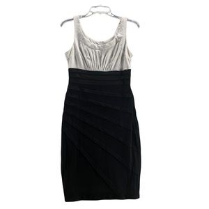 Dress barn size 4 black and silver sleeveless sheath dress